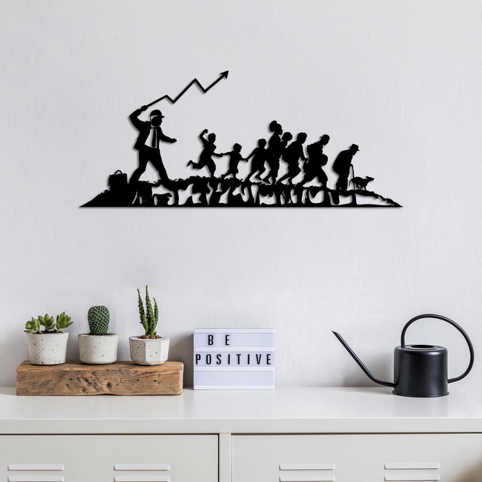 Wallity Accesorio Decorativo de Pared de Metal Negro 30x70 cm 1.5mm Grosor